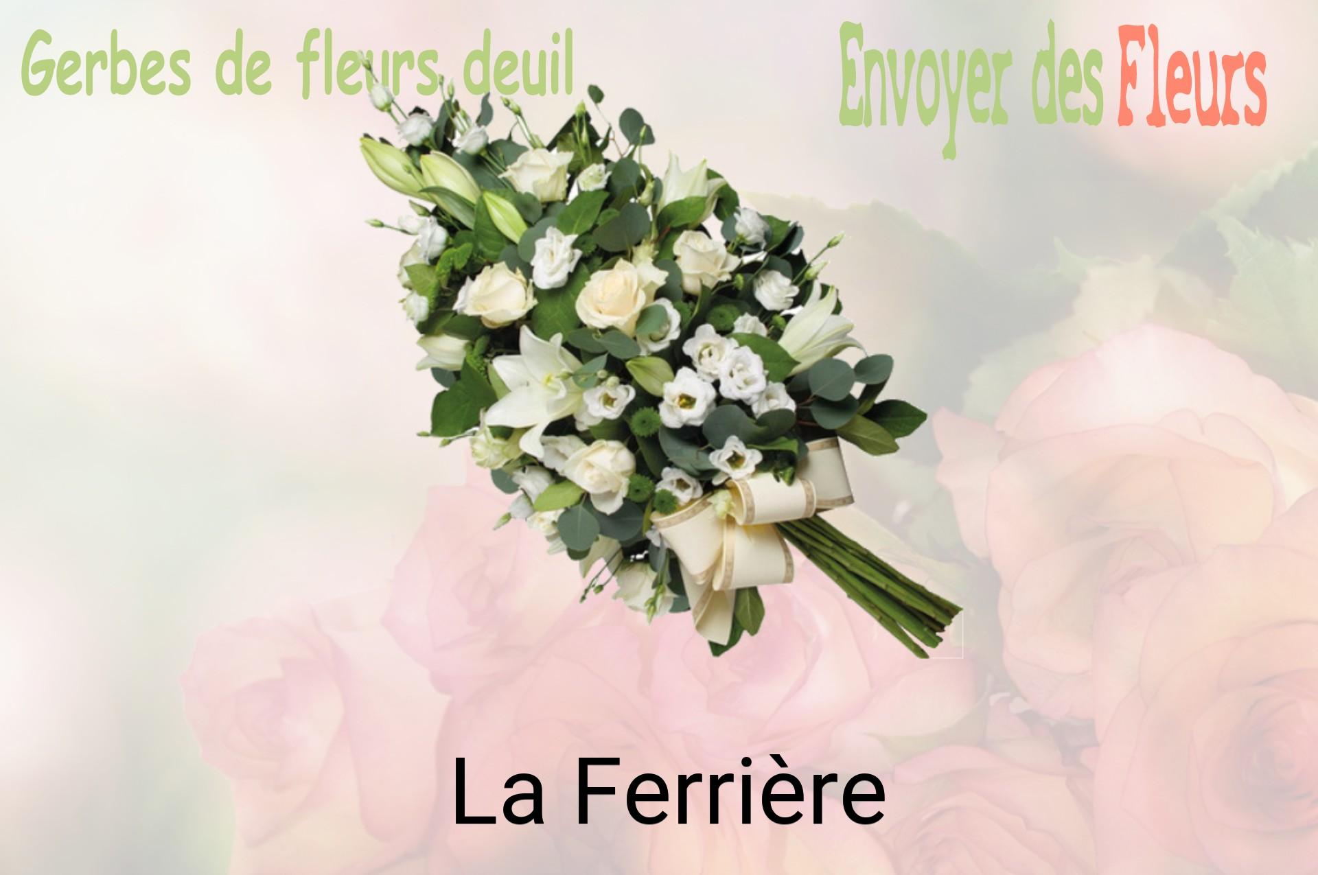 Gerbe de fleurs de deuil livrée à La Ferrière